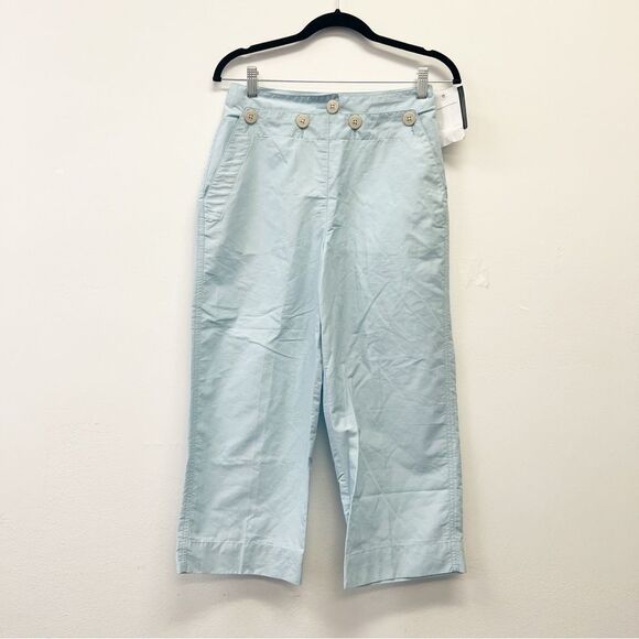 Lauren Ralph Lauren Sailor Crop Pants Light Blue Size 4 Nautical Preppy - Picture 1 of 9